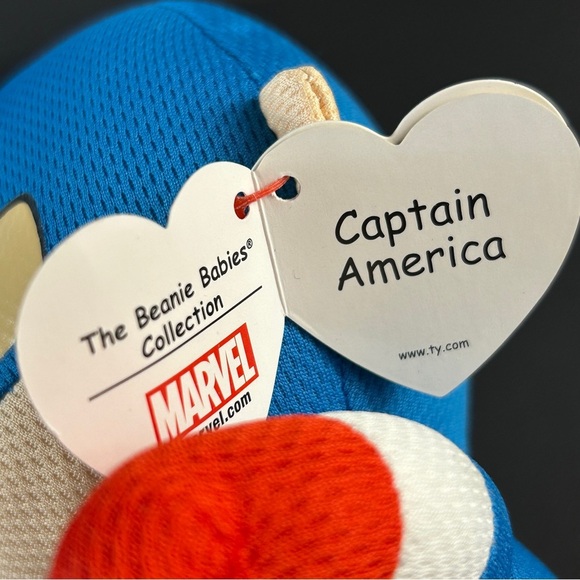 Ty Original Beanie Babies x Marvel Captain America Plush OS - Picture 3 of 4